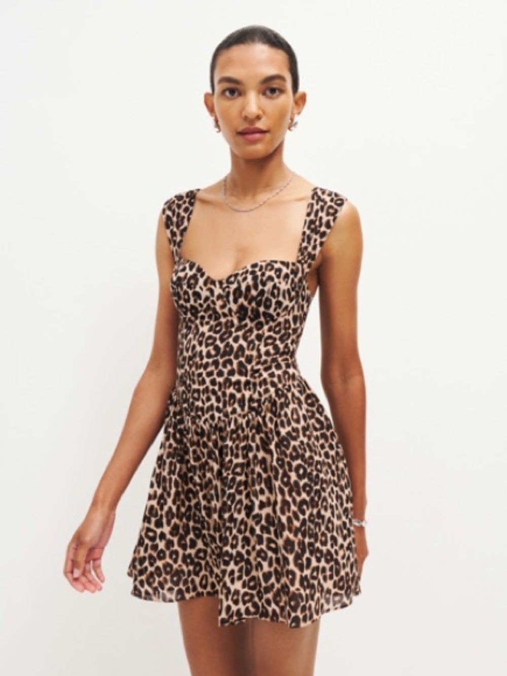 Reformation Taiga Mini Dress in Leo Print